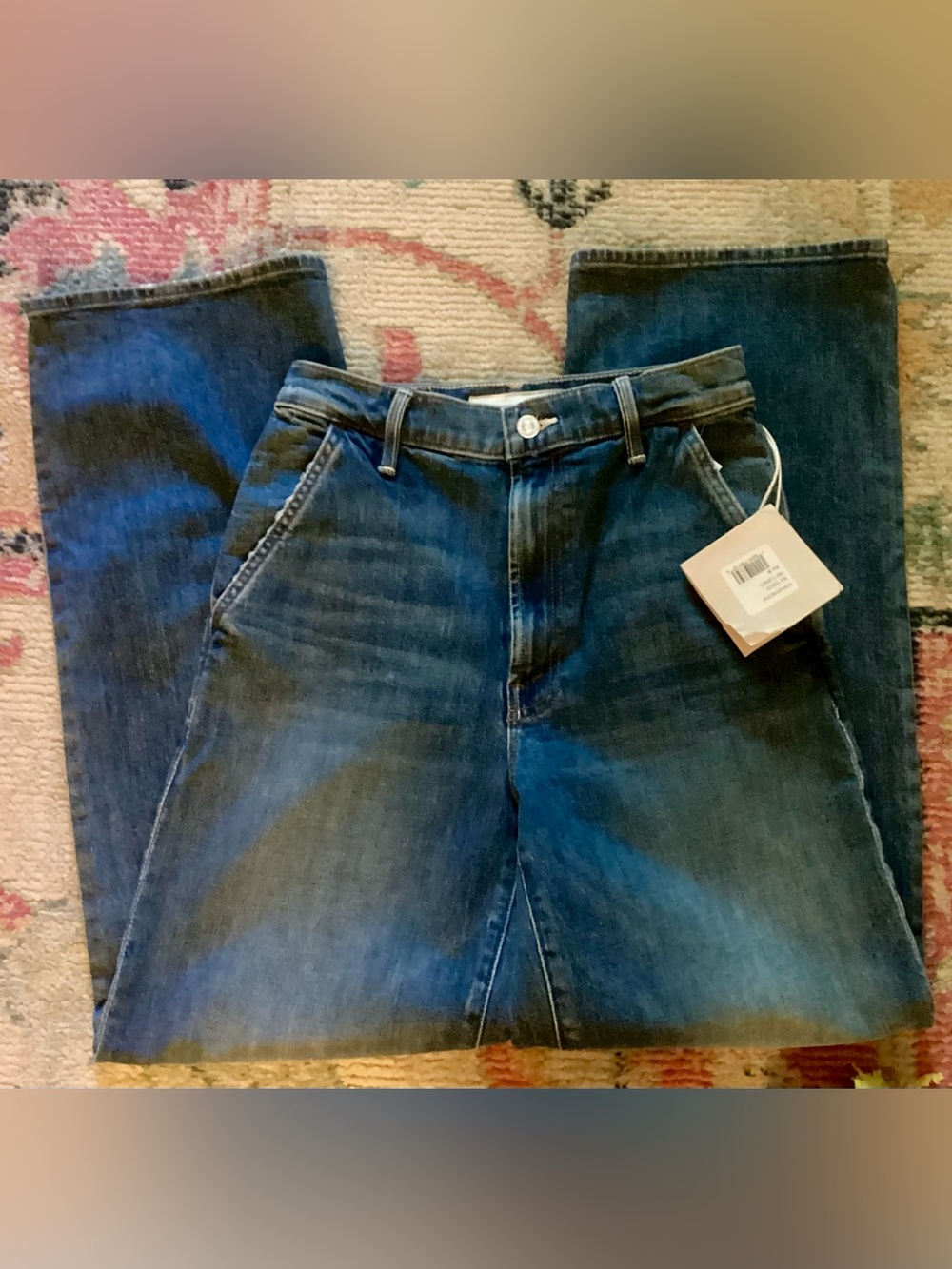 MOTHER High-Rise Spinner Prep Skimp Wide-Leg Jeans in Flashback 26 - Picture 2 of 11
